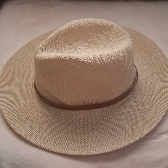 David & Young Packable Straw Fedora Sun Hat Travel Beach Tan OS Like New! - Picture 6 of 6
